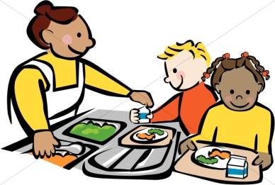 lunch person feeding students